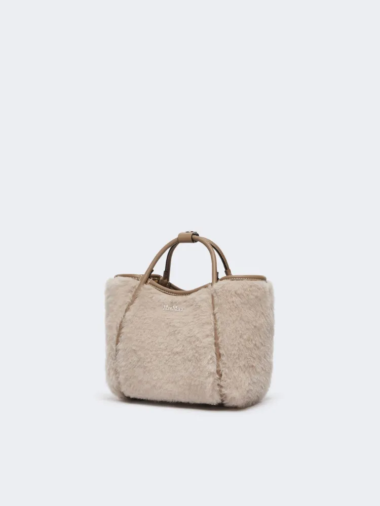 Marine Fluffy Top Handle Bag