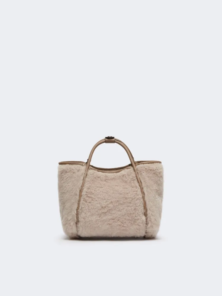 Marine Fluffy Top Handle Bag
