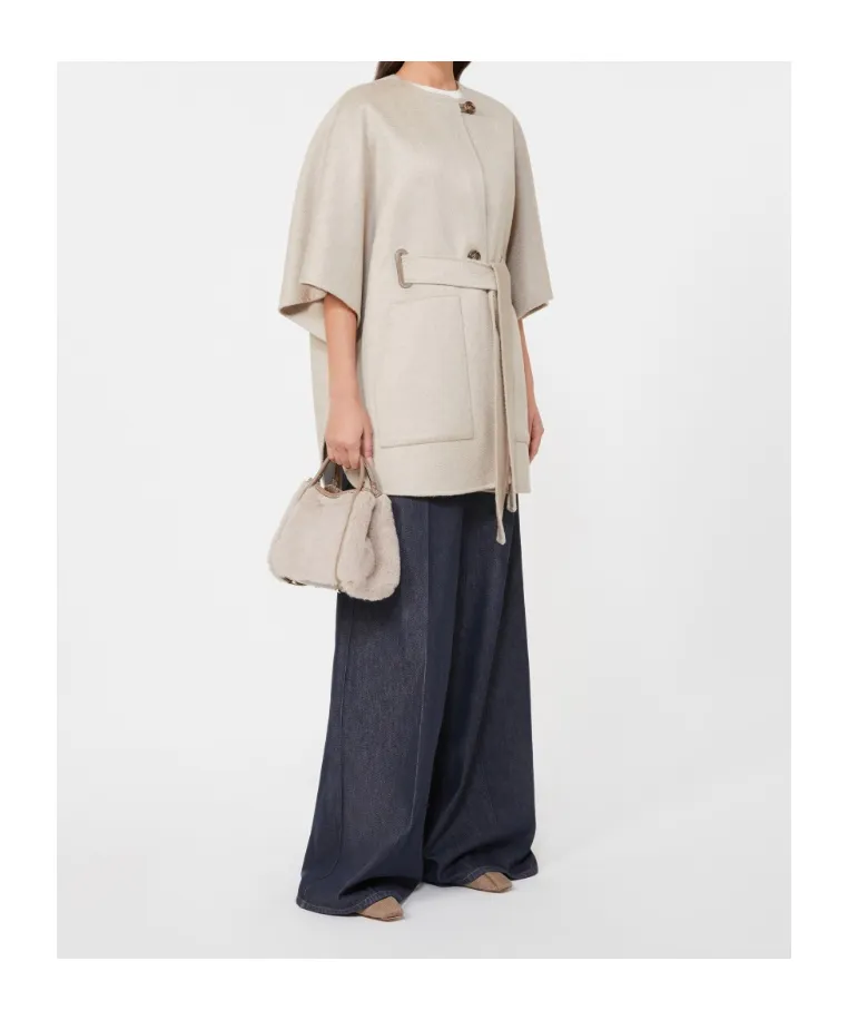 Marine Fluffy Top Handle Bag