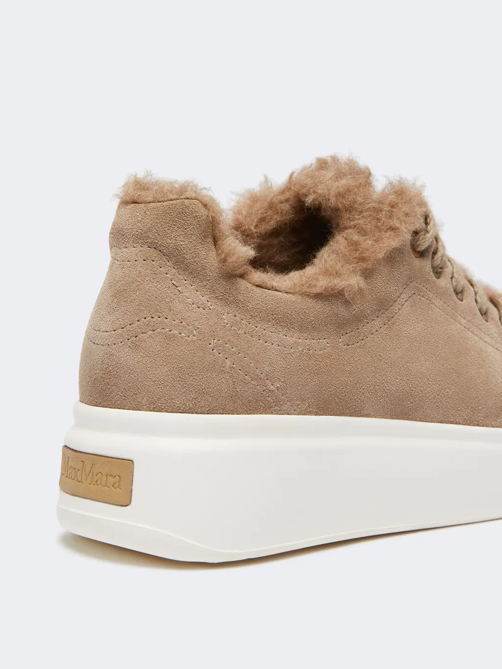 Sneakers In Suede, And Alpaca And Cashmere Teddy Fabric