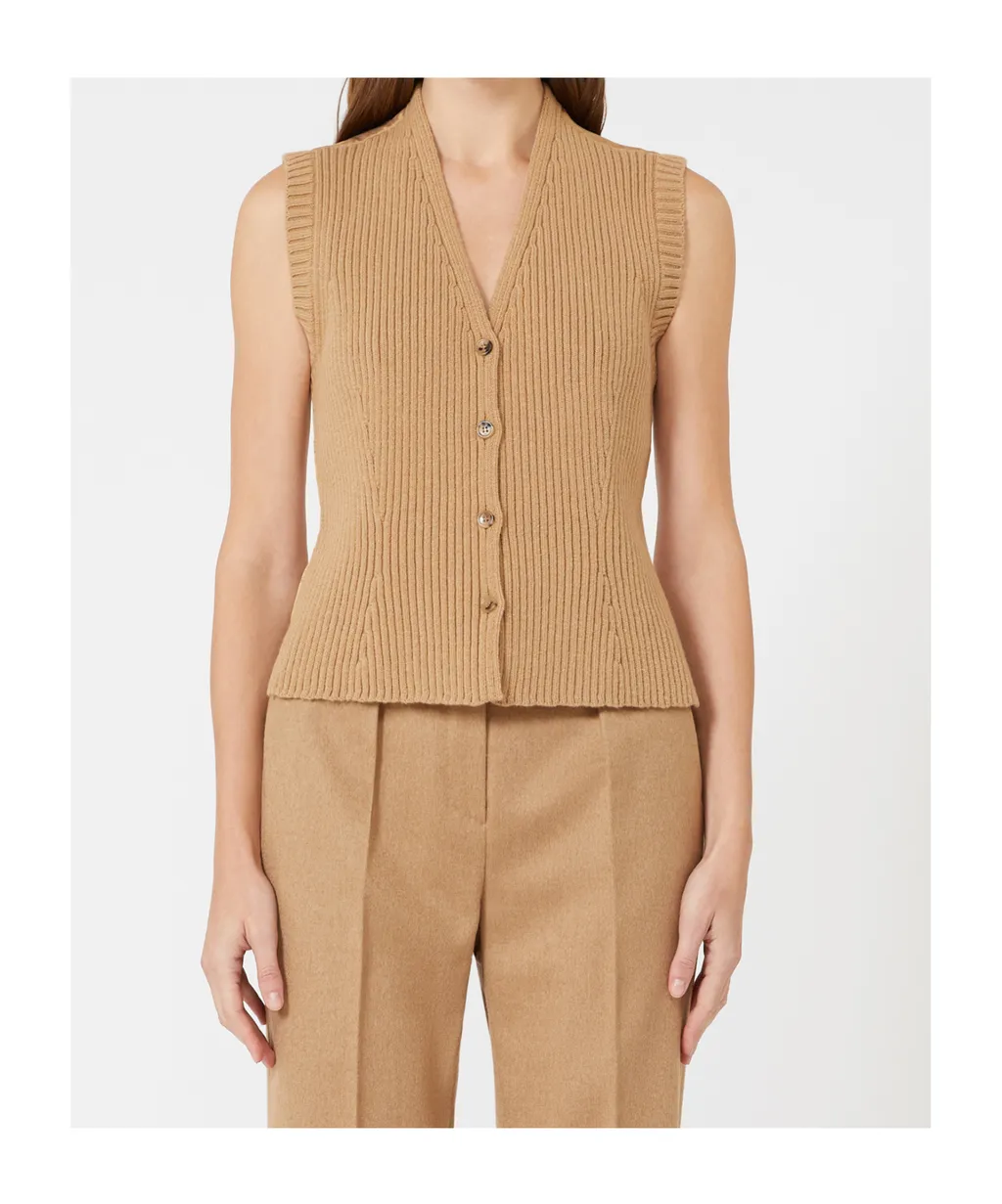 V-Neck Button-Up Gilet