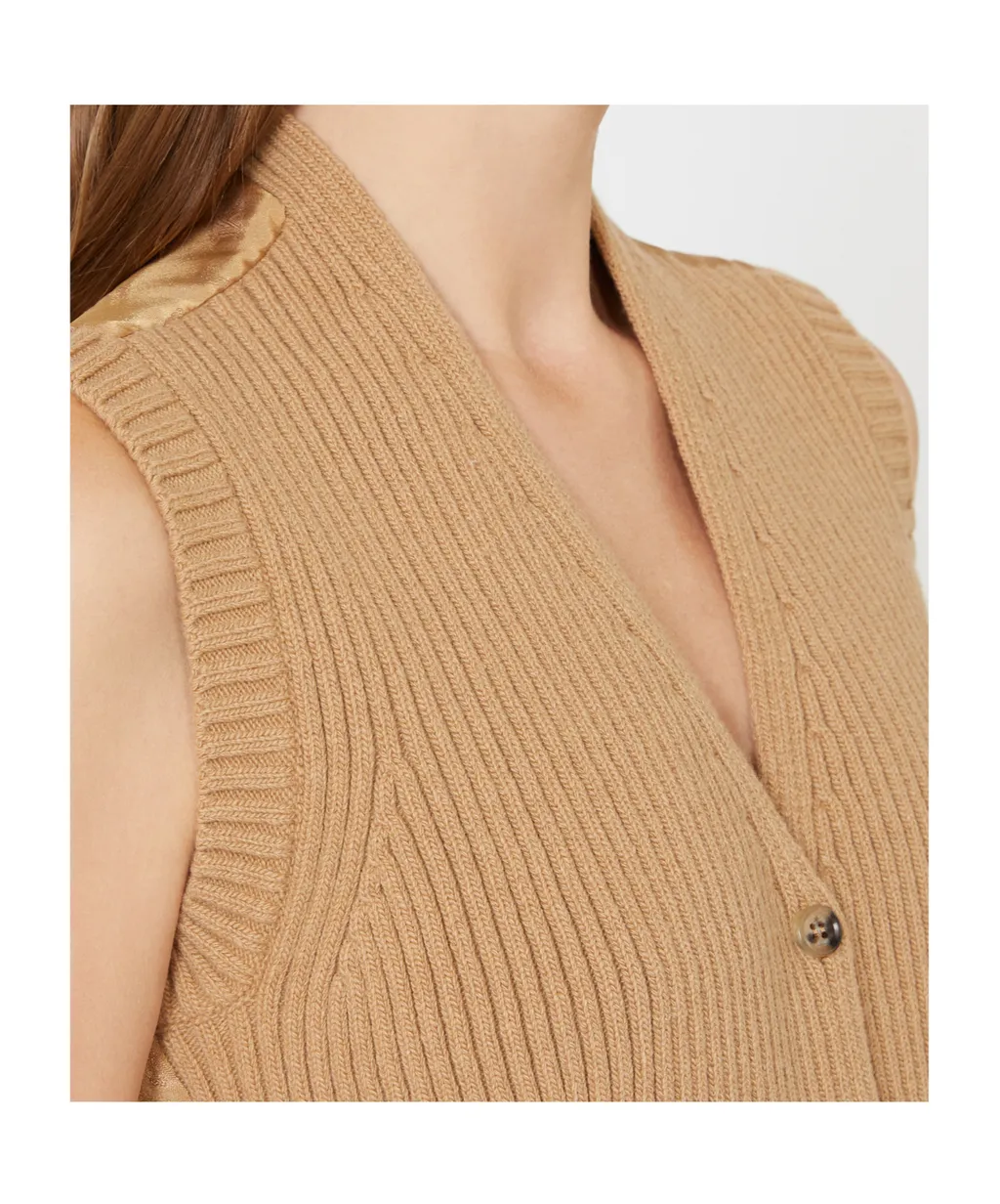 V-Neck Button-Up Gilet