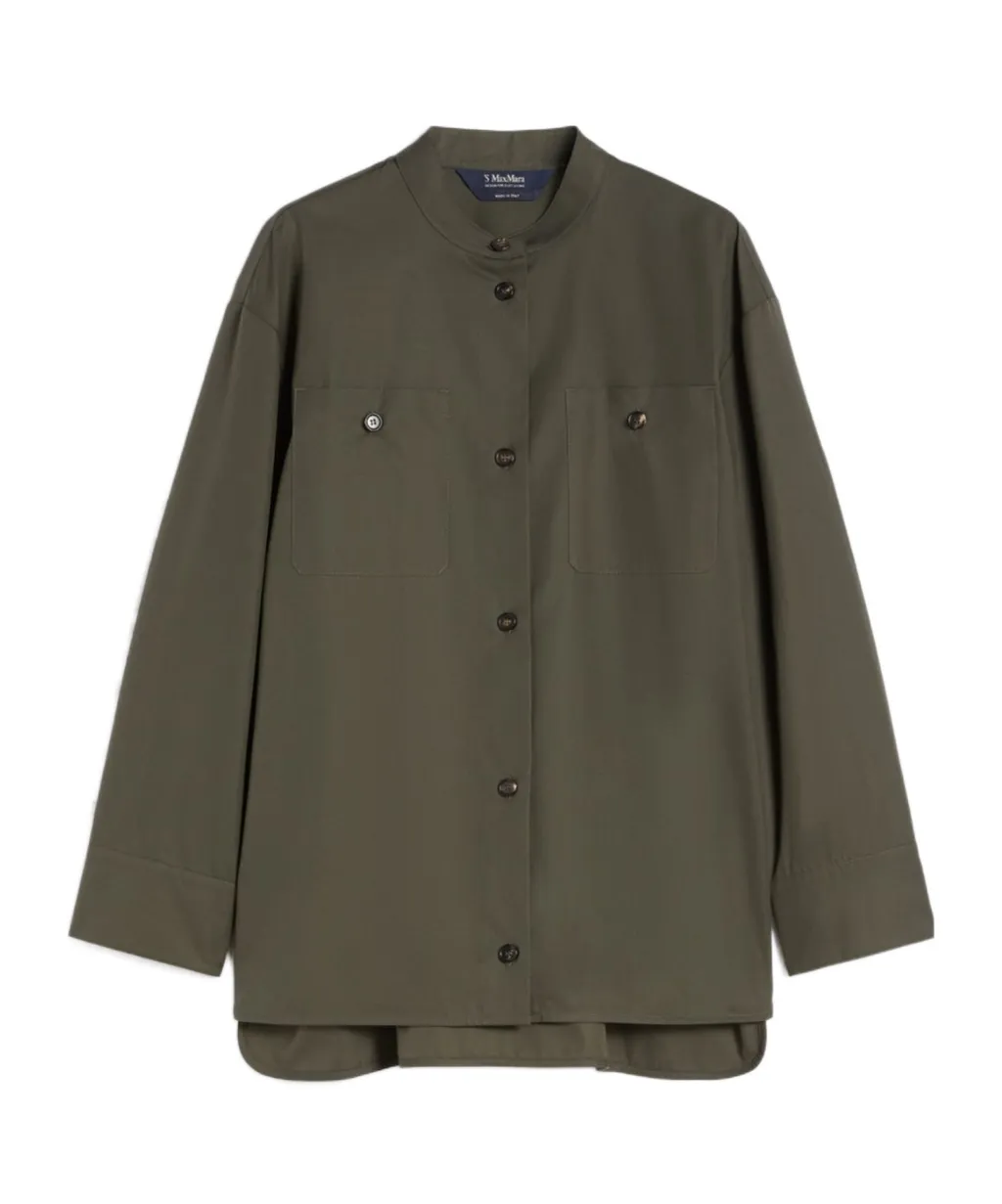 Cotton Mandarin-Neck Shirt