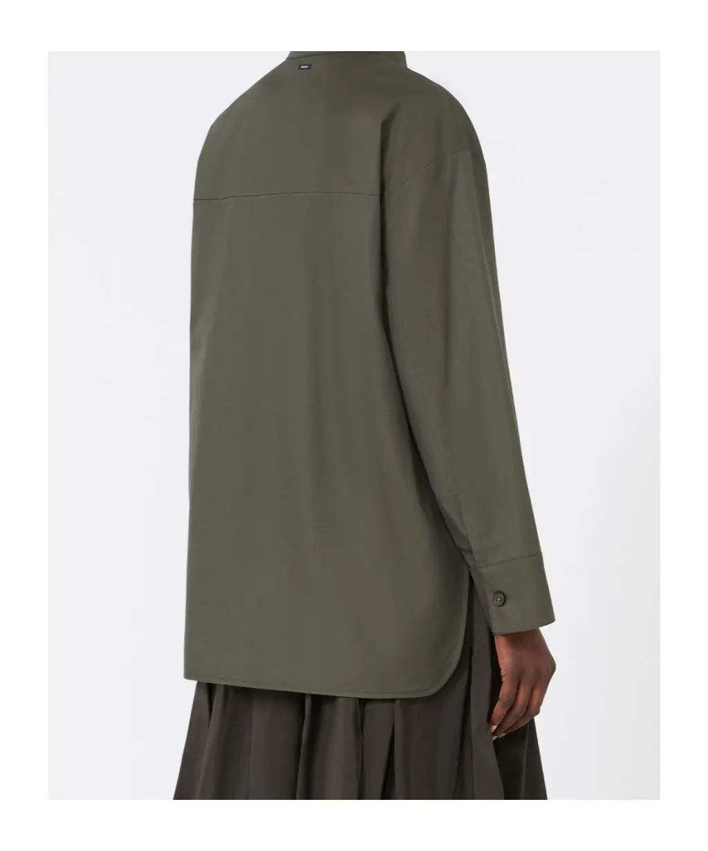 Cotton Mandarin-Neck Shirt