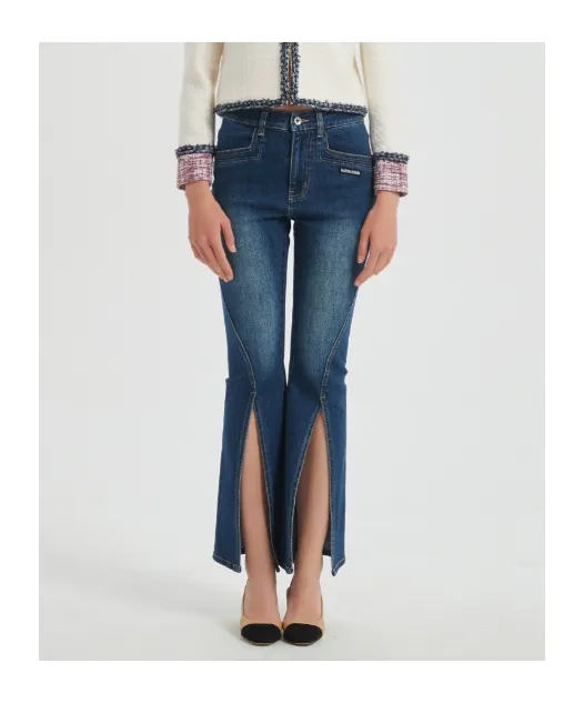 Front Slit Jeans