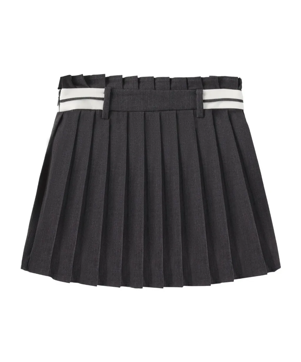 Logo Pleated Skirt