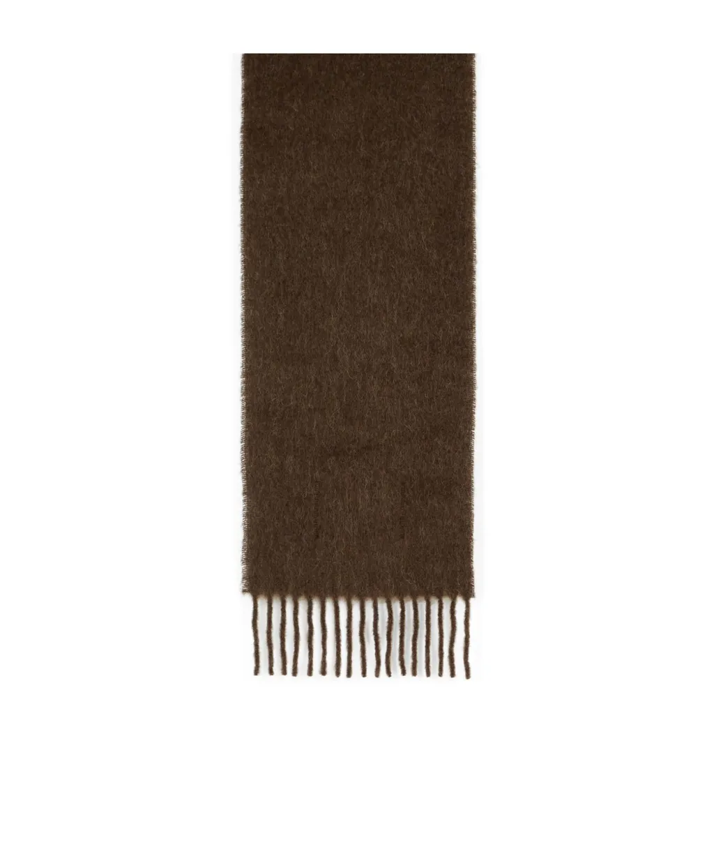 Logo Patch Fringed-Edge Scarf