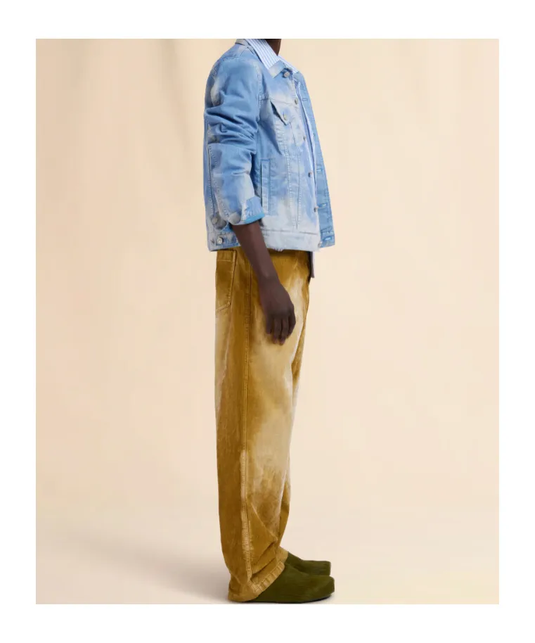 Flocked Denim Trousers