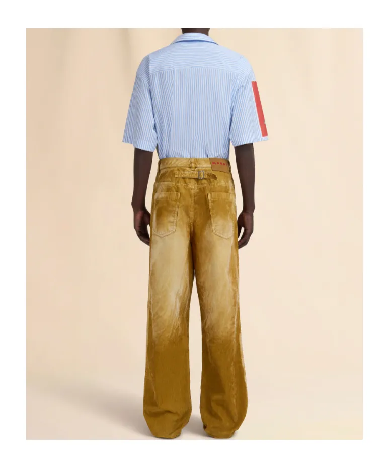 Flocked Denim Trousers