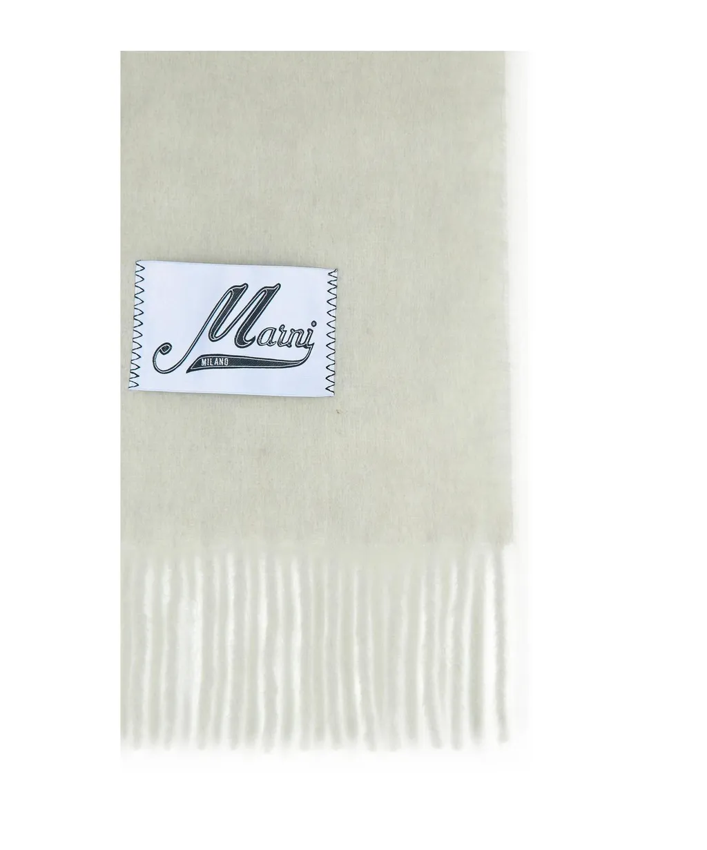 Logo Patch Fringed-Edge Scarf