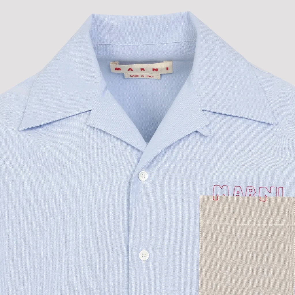 Short Sleeved Logo-Embroidered Shirt