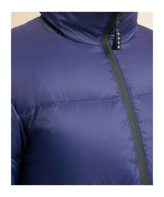 Dark Blue Ripstop Nylon Down Jacket