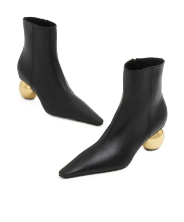 Black Leather Ankle Boot