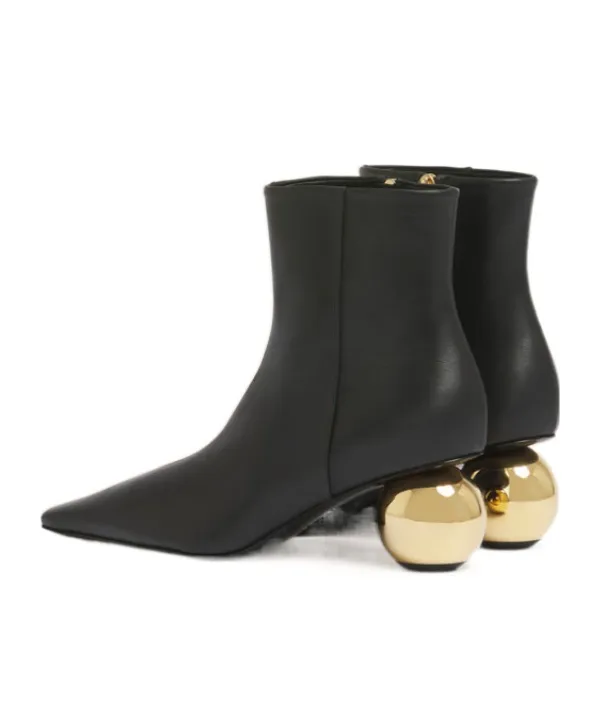 Black Leather Ankle Boot