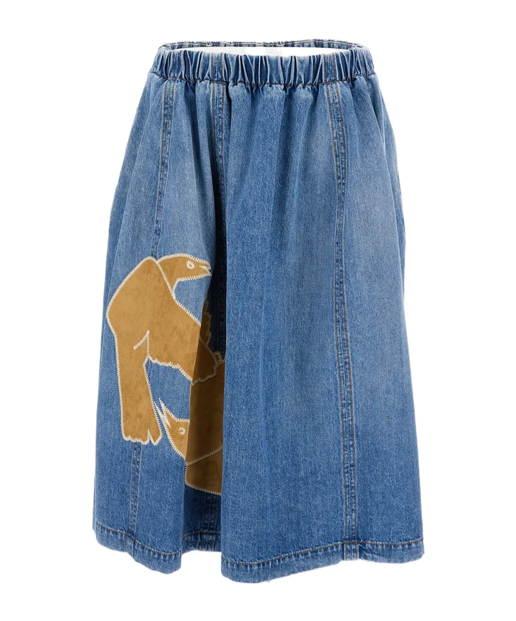 Appliqué-Detail Midi Skirt