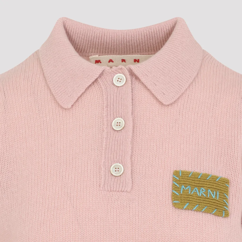 Button Logo-Appliqué Polo Top