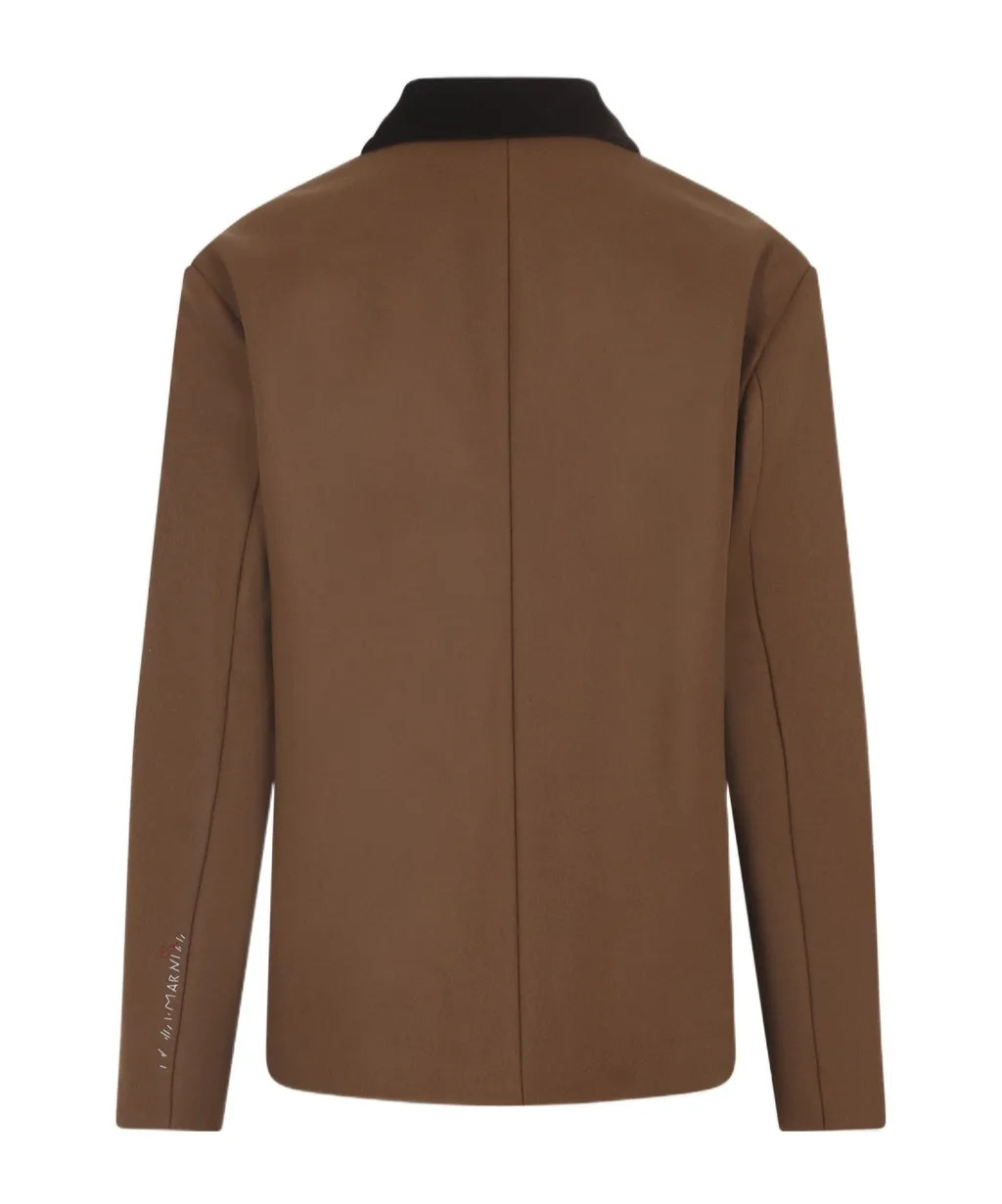 Textured-Collar Pocket Jacket
