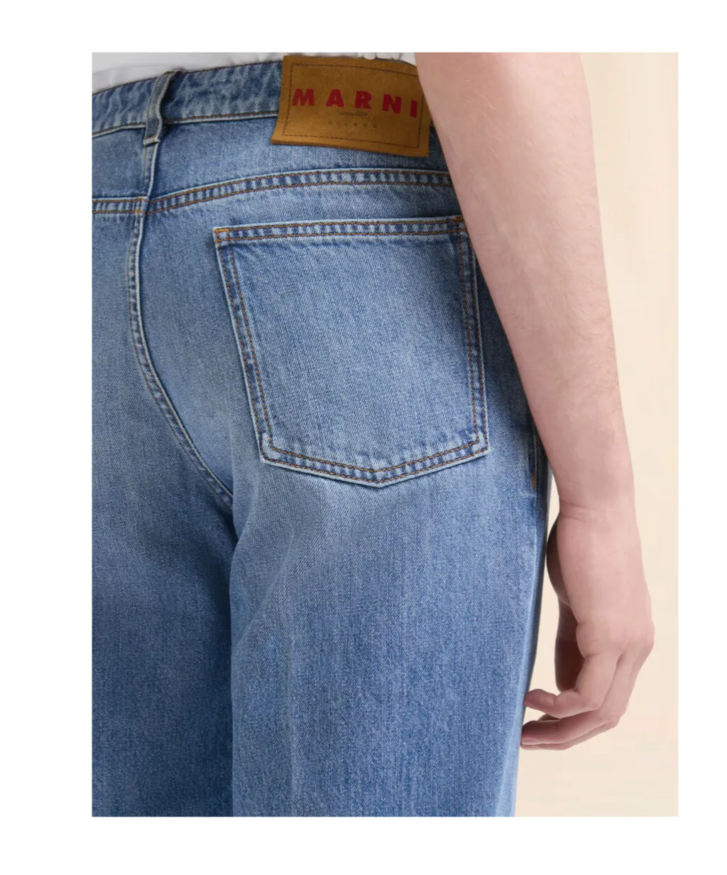 Straight Leg Denim Jeans