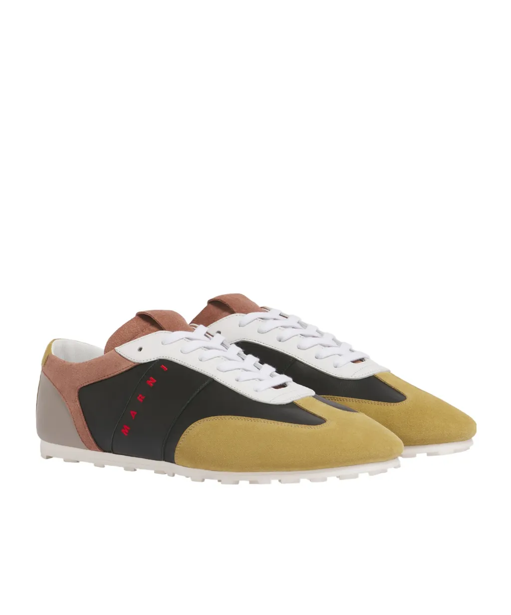 Logo Printed Colourblock Lace-Up Sneakers