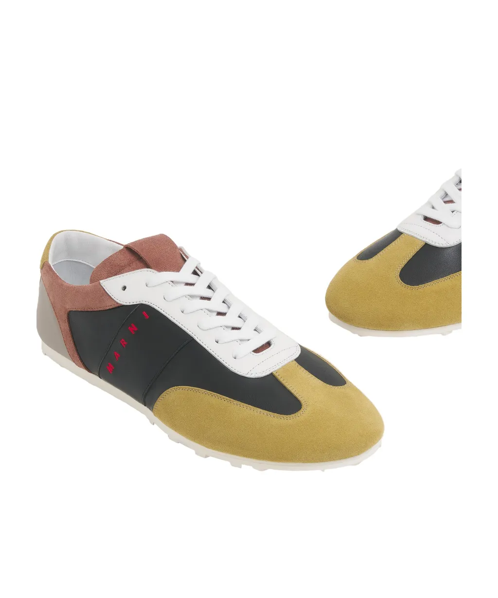 Logo Printed Colourblock Lace-Up Sneakers