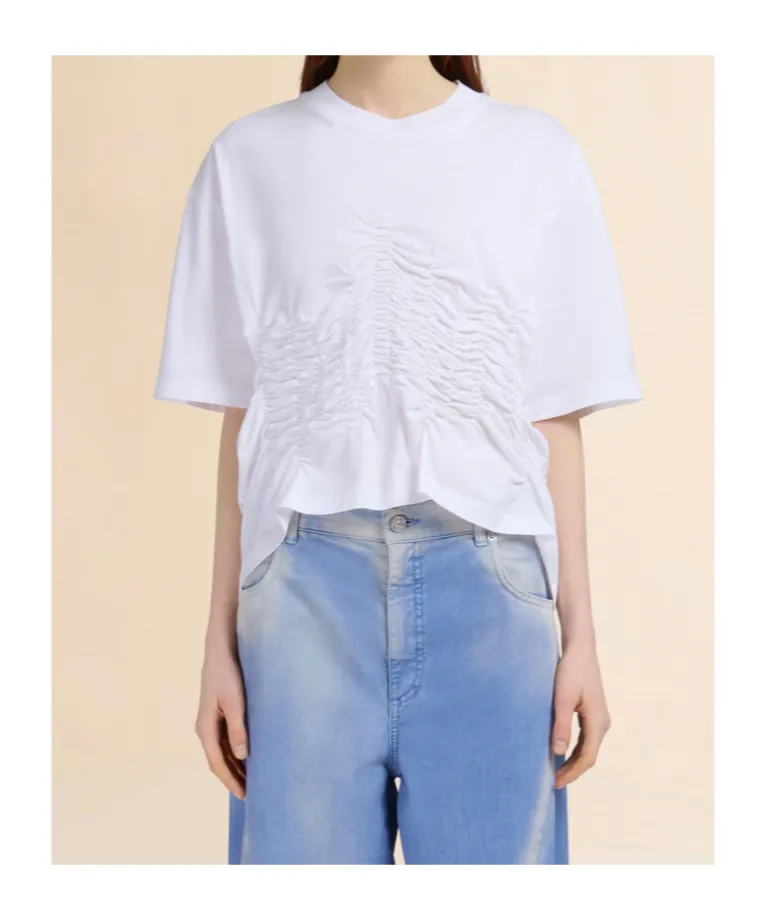 Organic Cotton T-Shirt With Shirred Detail