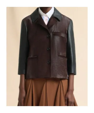 Black Leather And Pony Hair Jacket