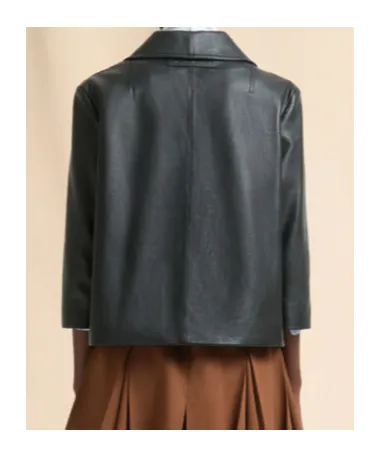 Black Leather And Pony Hair Jacket