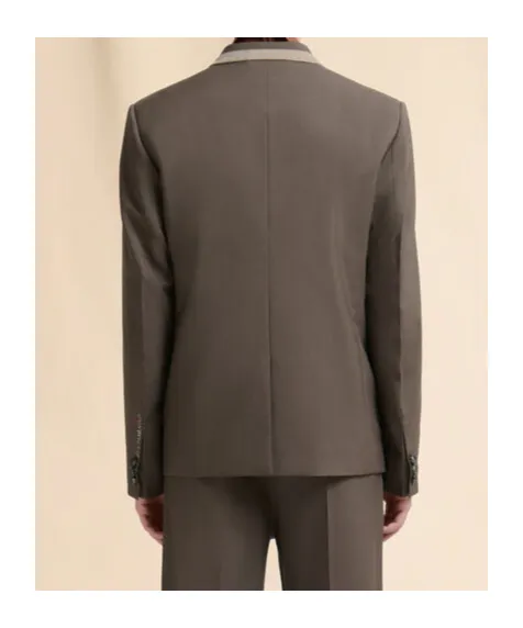 Double-Breasted Wool Blazer With Marni Mending