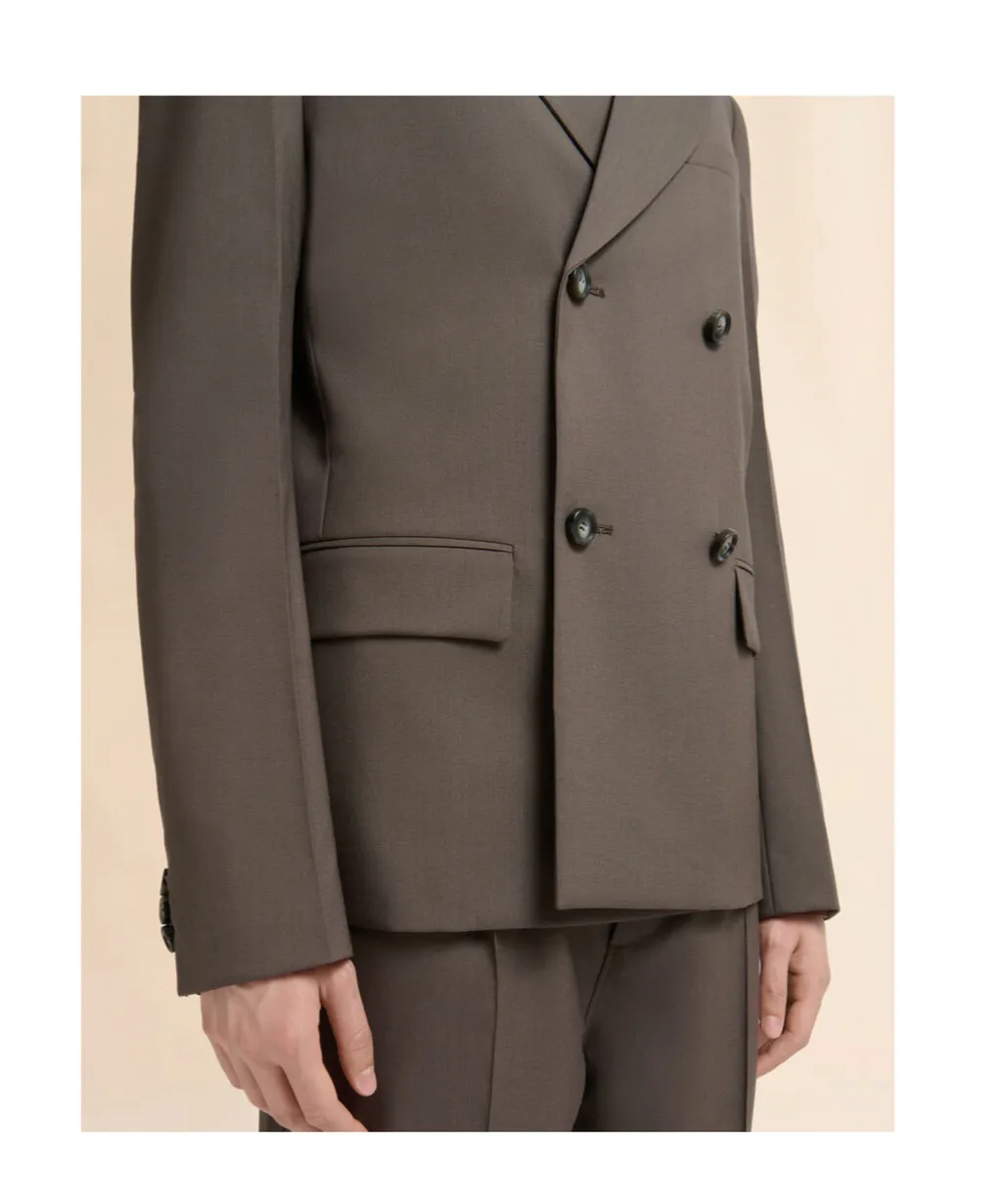 Double-Breasted Wool Blazer With Marni Mending