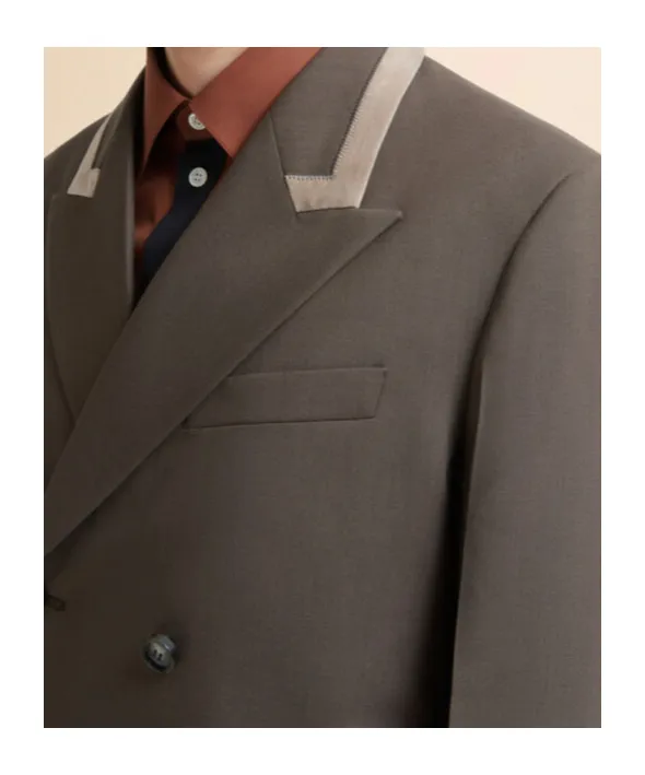Double-Breasted Wool Blazer With Marni Mending