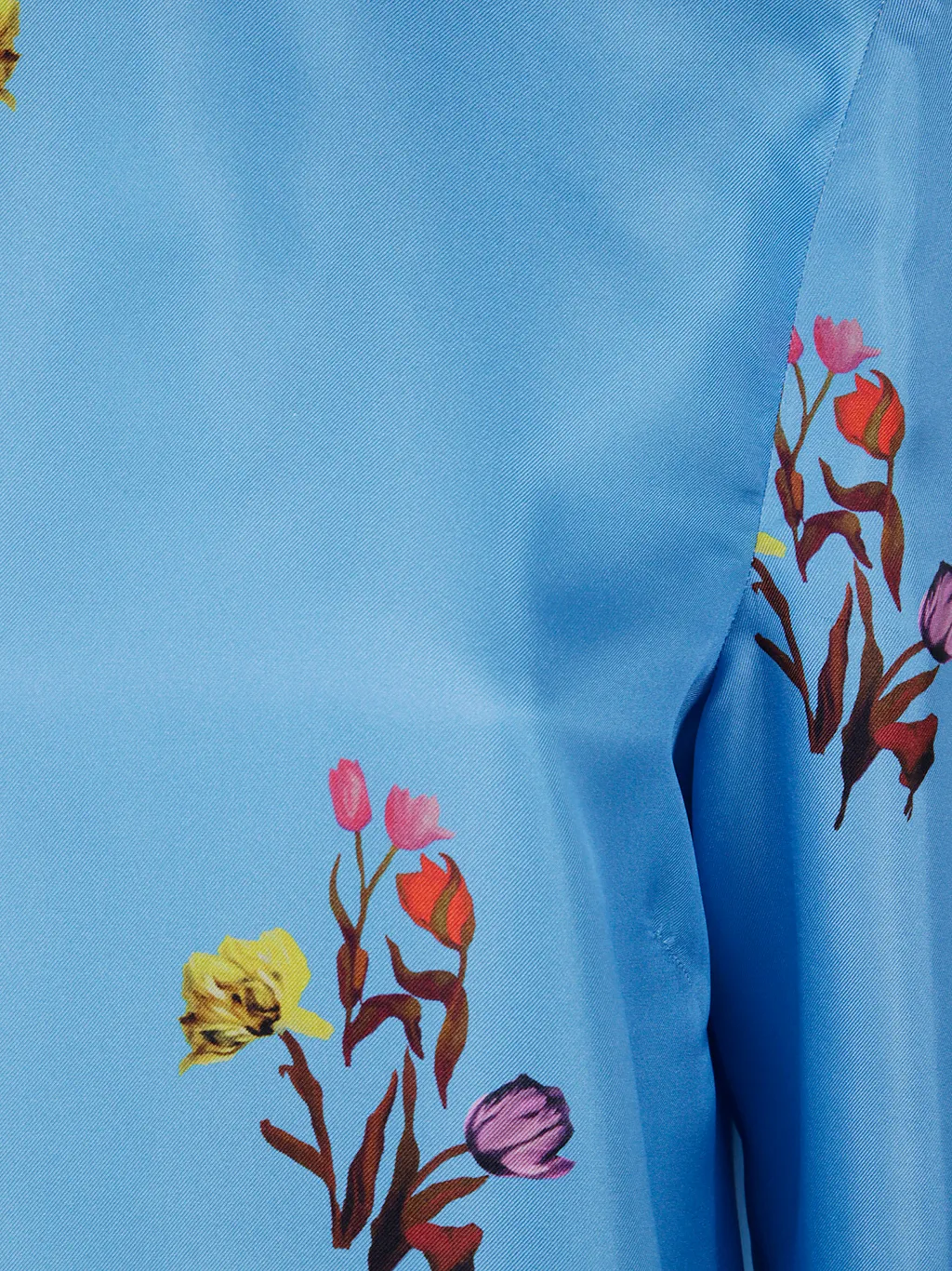 Floral-Print Silk Top