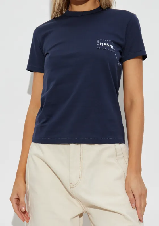Embroidered Camellia T-Shirt