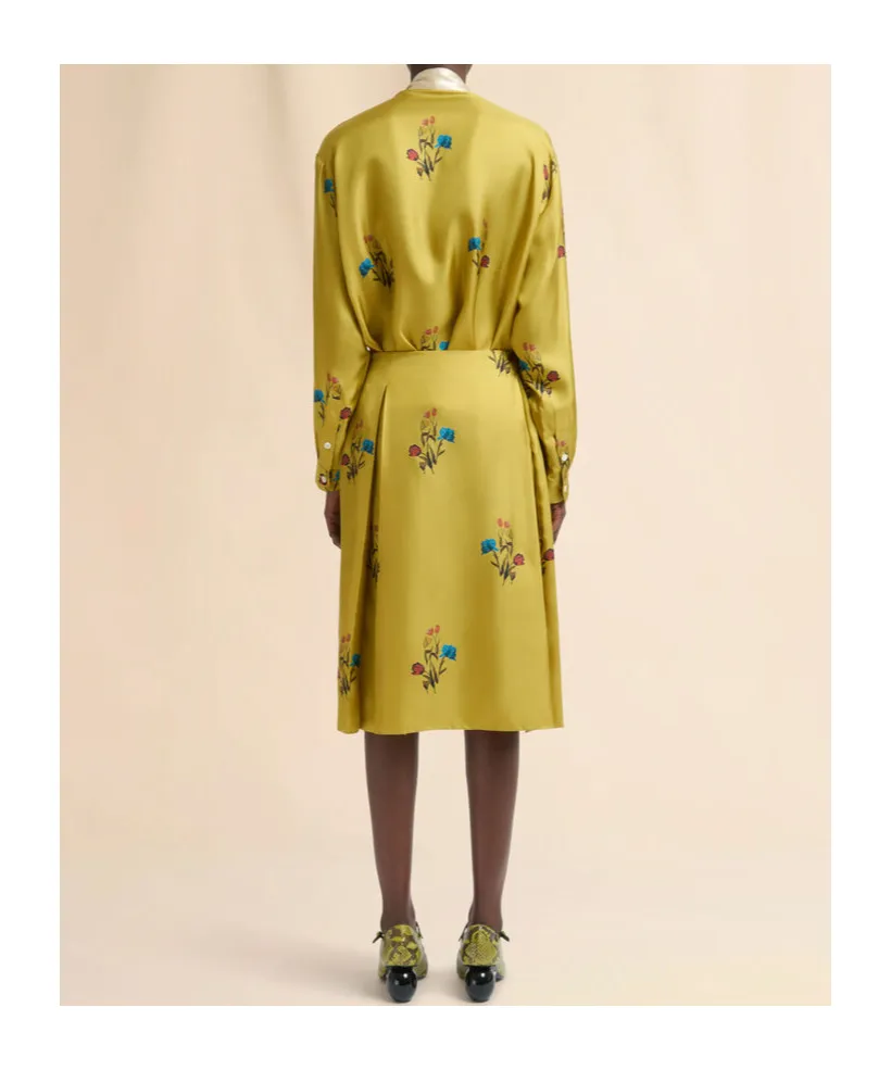 Tulip Print Satin Skirt