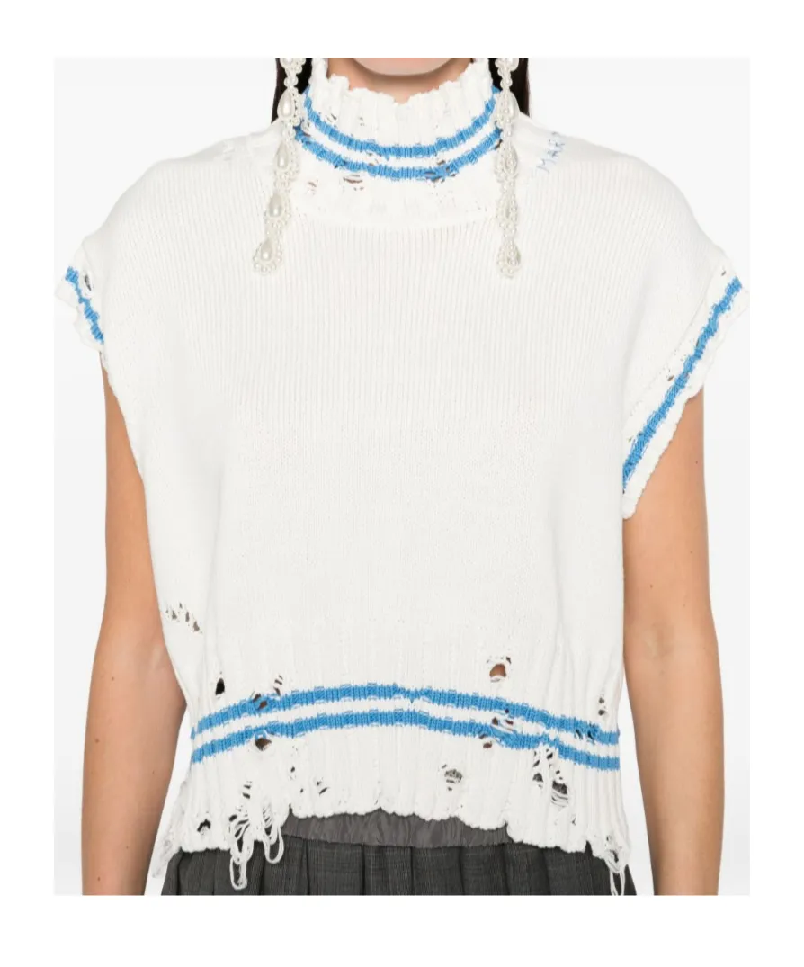 Frayed-Hem Sleeveless Top