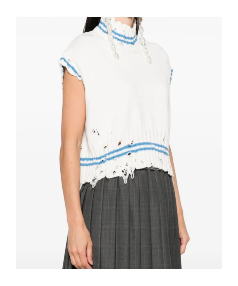 Frayed-Hem Sleeveless Top