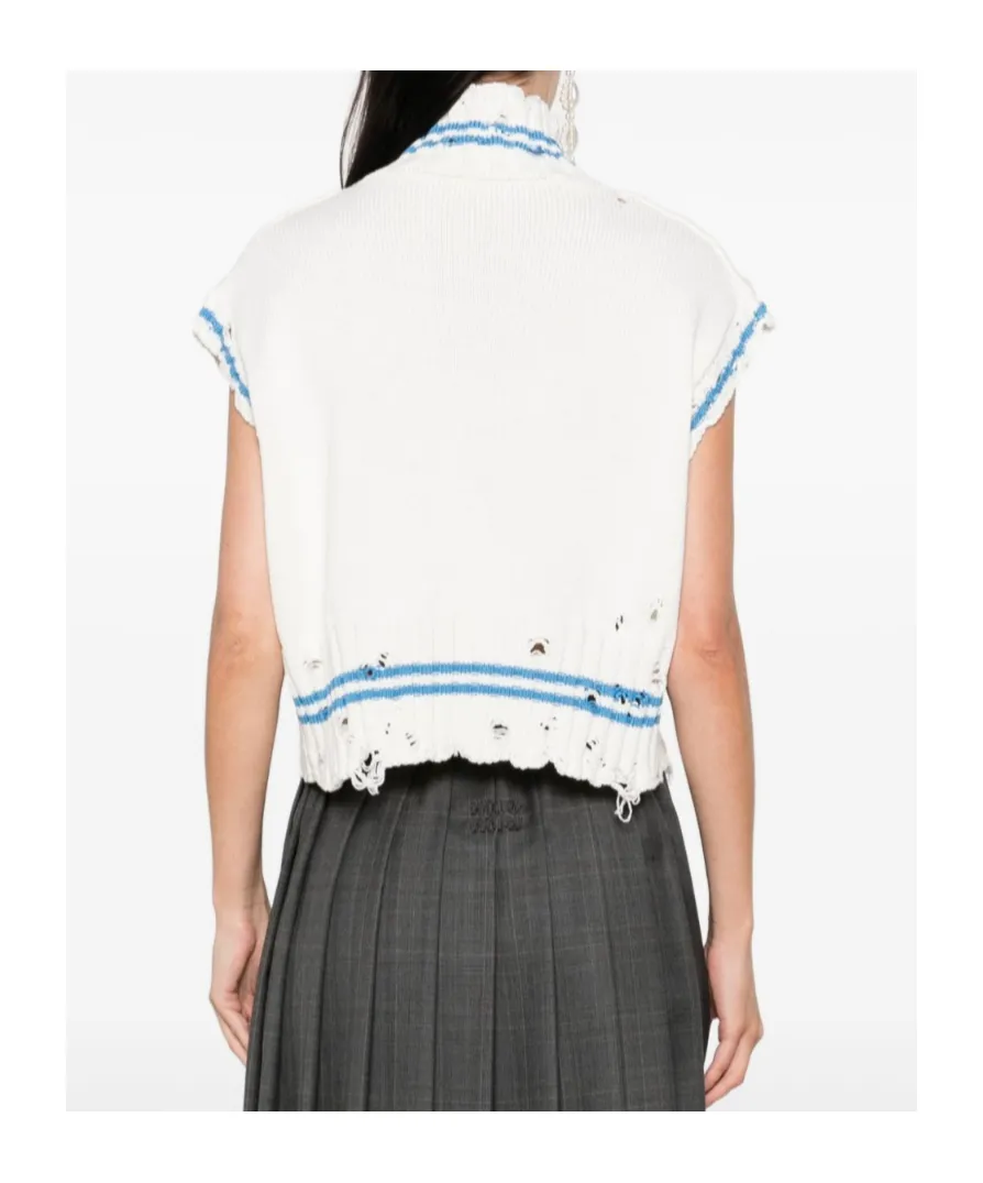 Frayed-Hem Sleeveless Top