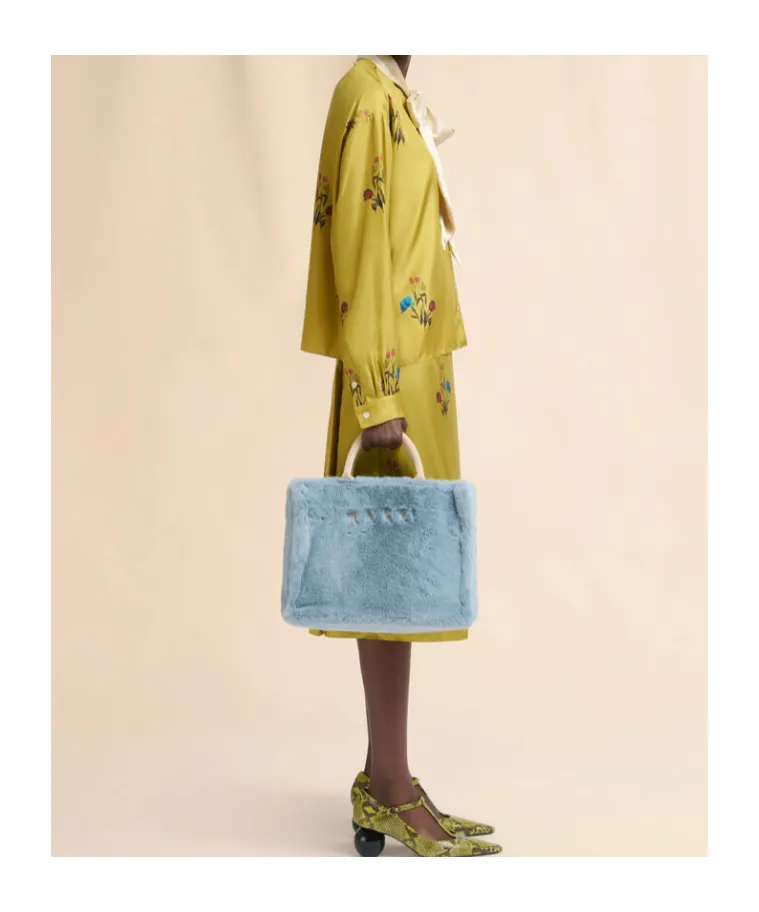 Faux Fur Basket Shopper