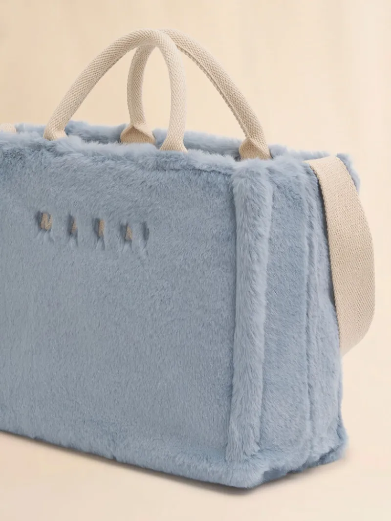 Faux Fur Basket Shopper