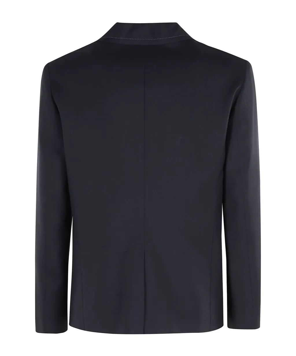Virgin-Wool Notched-Lapel Blazer