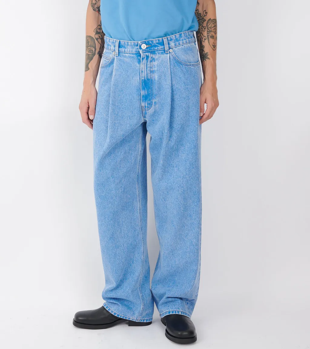 Logo Patch Pleat Jeans