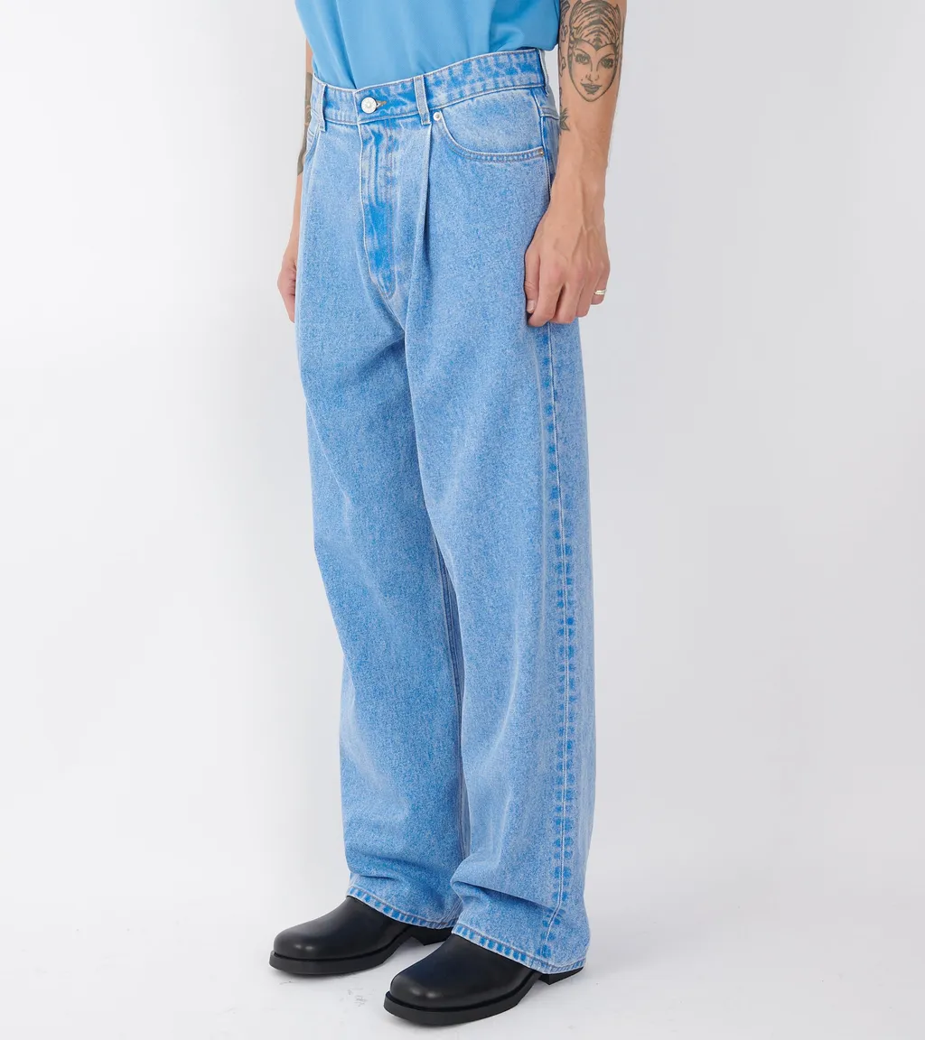 Logo Patch Pleat Jeans
