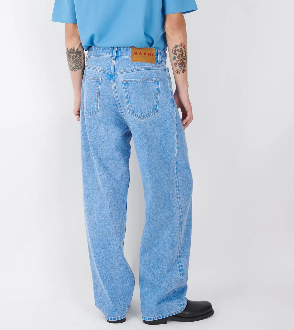 Logo Patch Pleat Jeans
