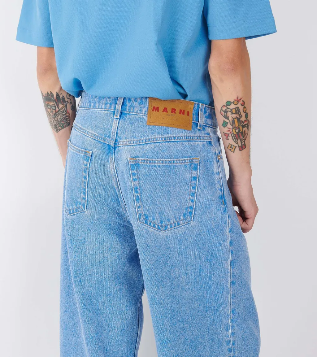 Logo Patch Pleat Jeans
