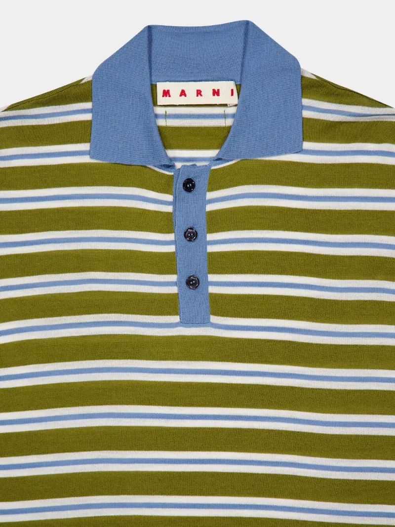 Striped Wool Polo Shirt