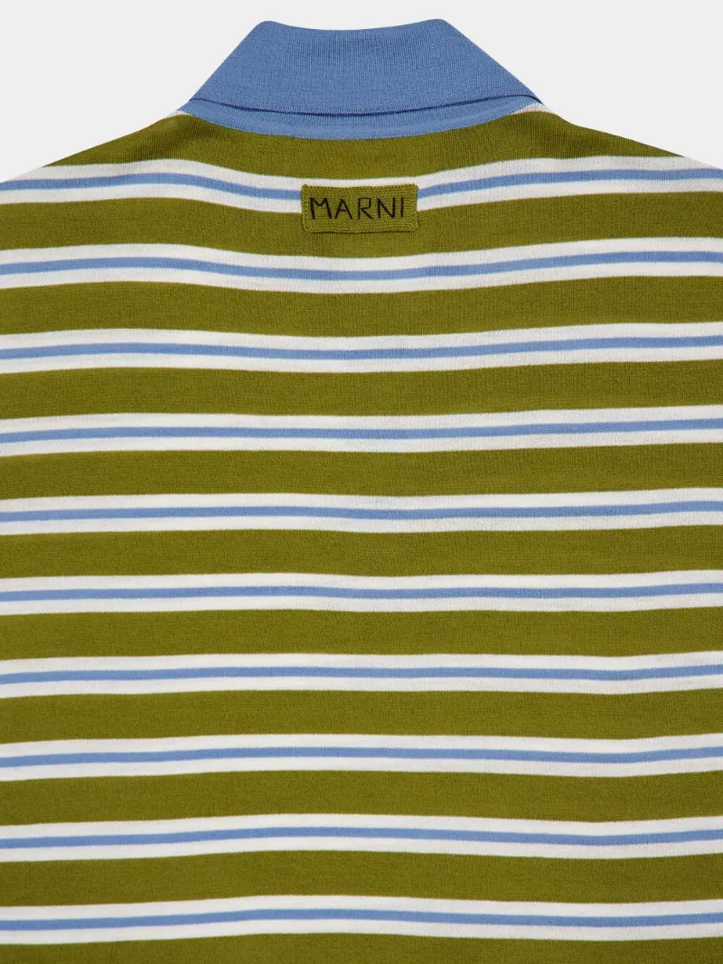Striped Wool Polo Shirt