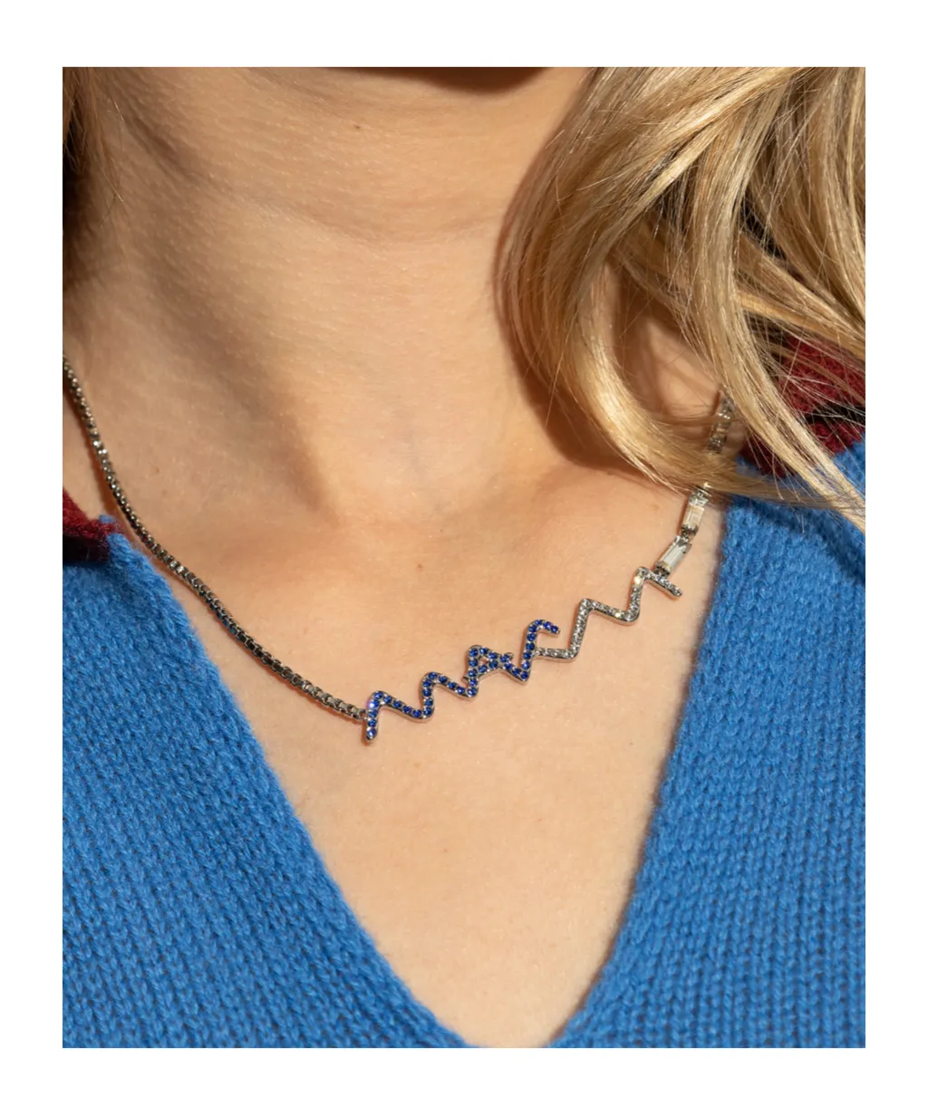 Sapphire Wave Necklace