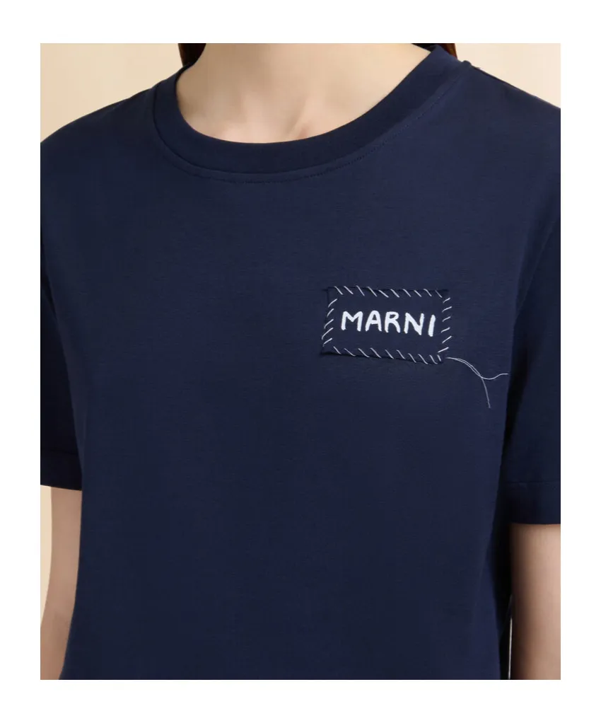 Organic Cotton T-Shirt With Marni Patch
