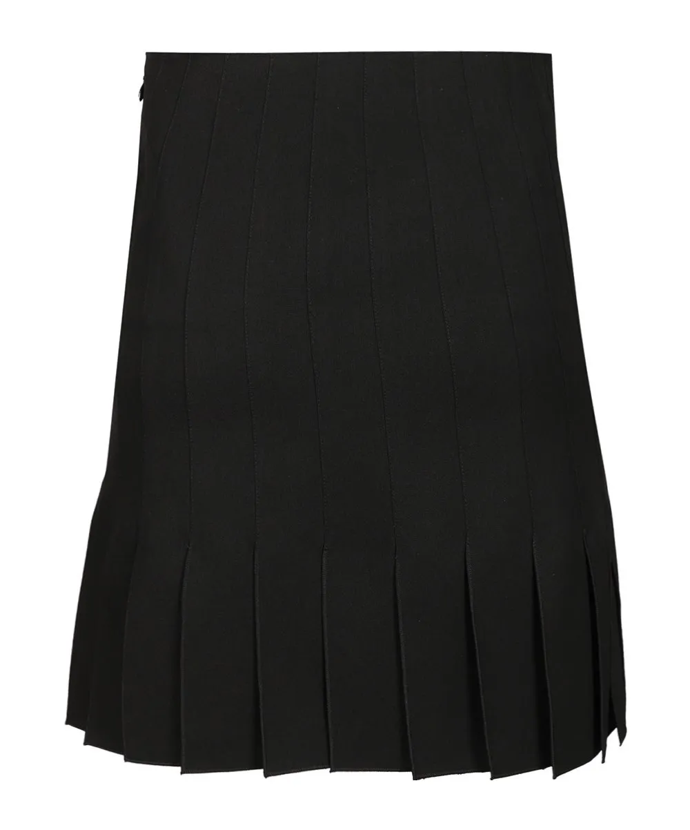 Pleated Wool Mini Skirt