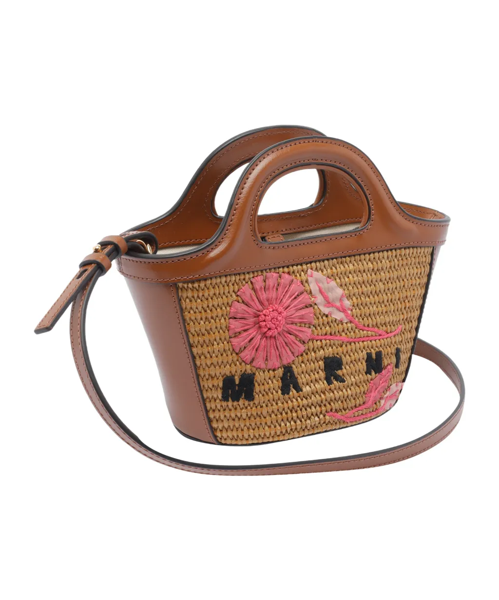 Tropicalia Floral-Embroidered Woven Clutch Bag