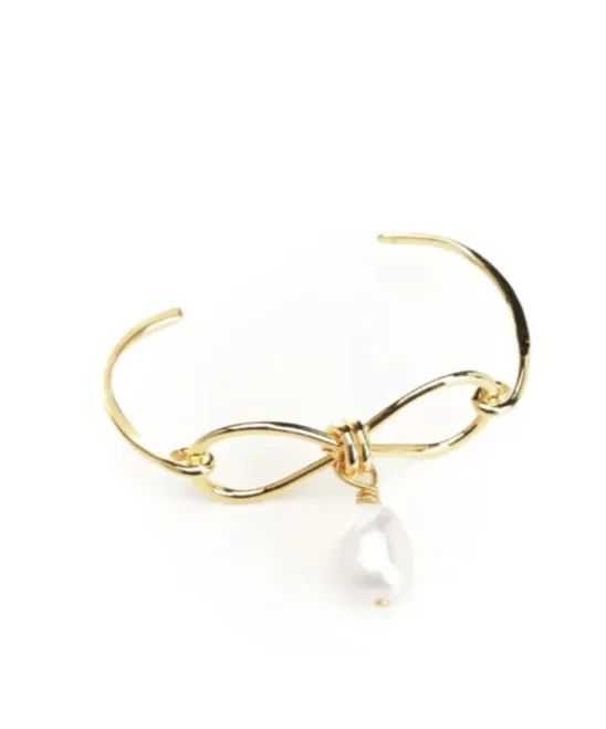 Bow Pearl-Drop Bracelet